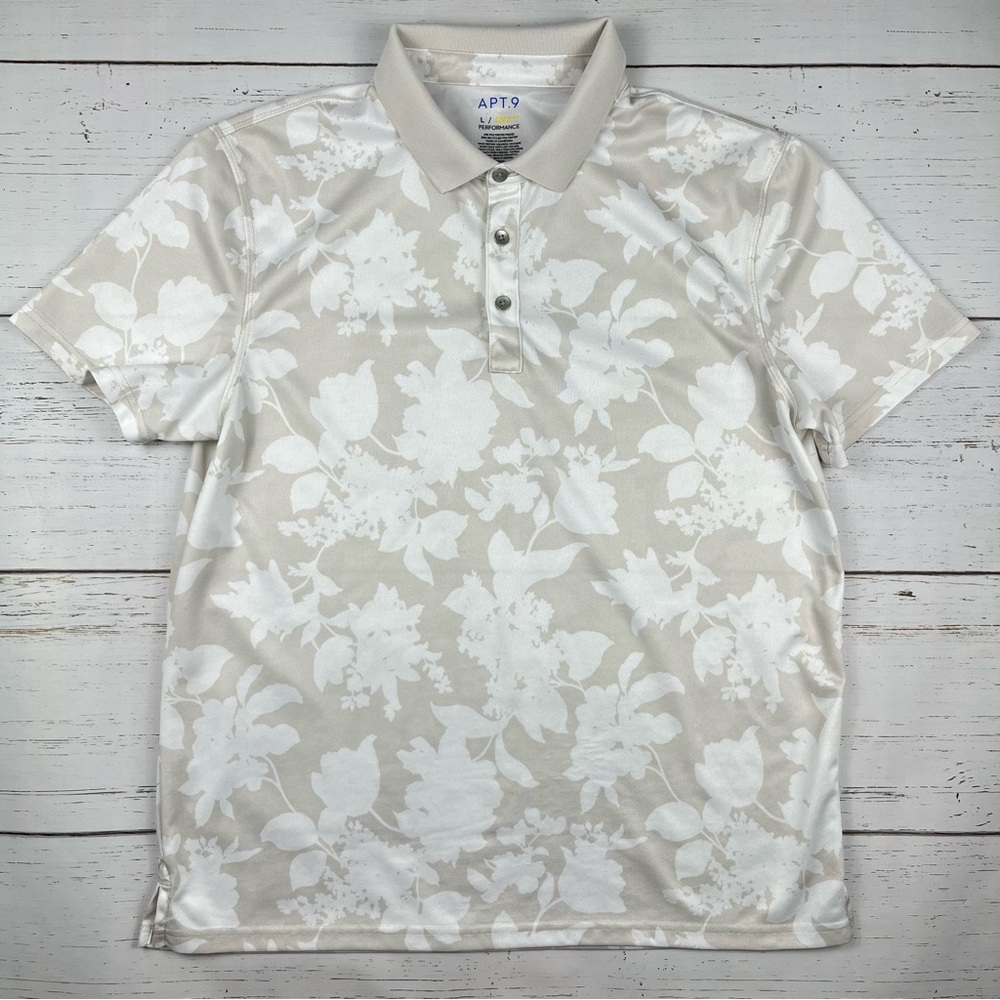 Apt 9 Premier Flex Performance Floral Polo L